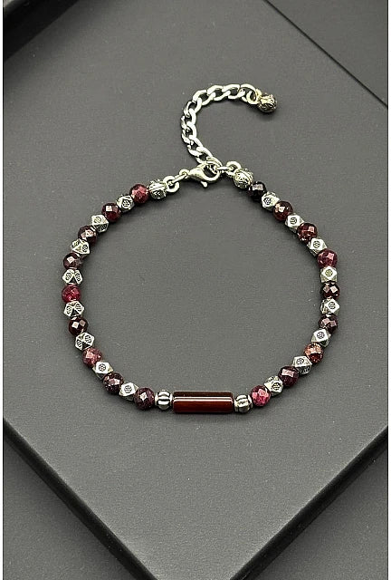 Granite Stone Bracelet – Silver Edge Edition
