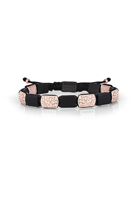 Macramé Rose-Black Bracelet – Femme Balance Edition