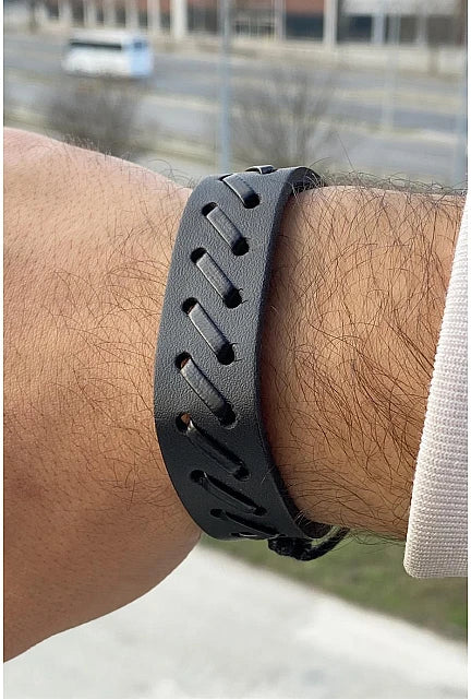 Black Leather Wrap Bracelet – Signature Edition