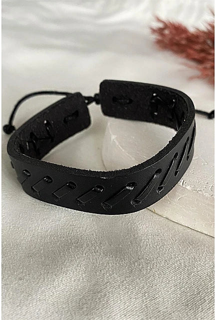 Black Leather Wrap Bracelet – Signature Edition